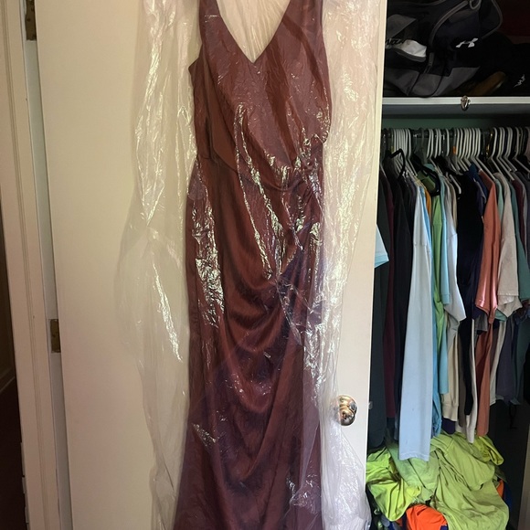 Revelry Dawson Satin Dress Cinnamon Rose size 12 - Picture 4 of 4